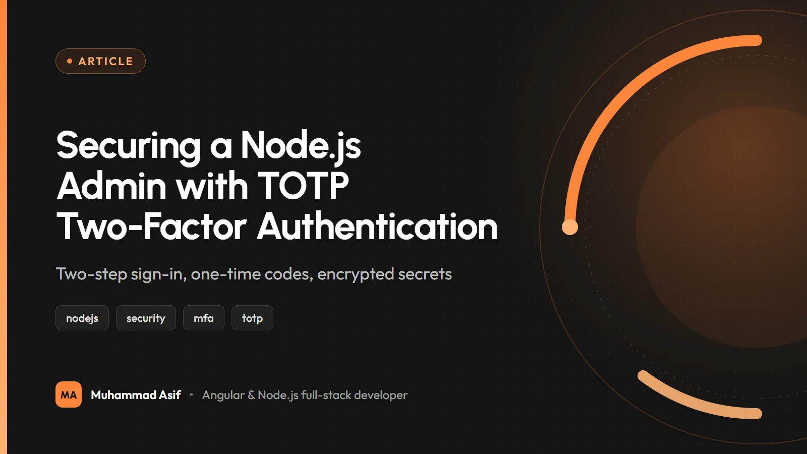 Cover for the article Securing a Node.js Admin with TOTP Two-Factor Authentication